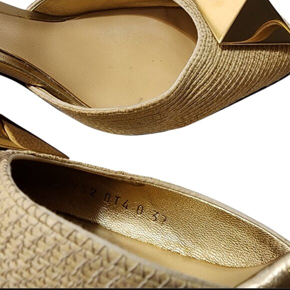 Valentino Garavani One Stud Raffia Ankle-Strap Pumps 37 1/2 - Picture 15 of 16